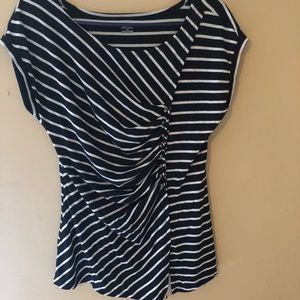 A.N.A black and white striped top.